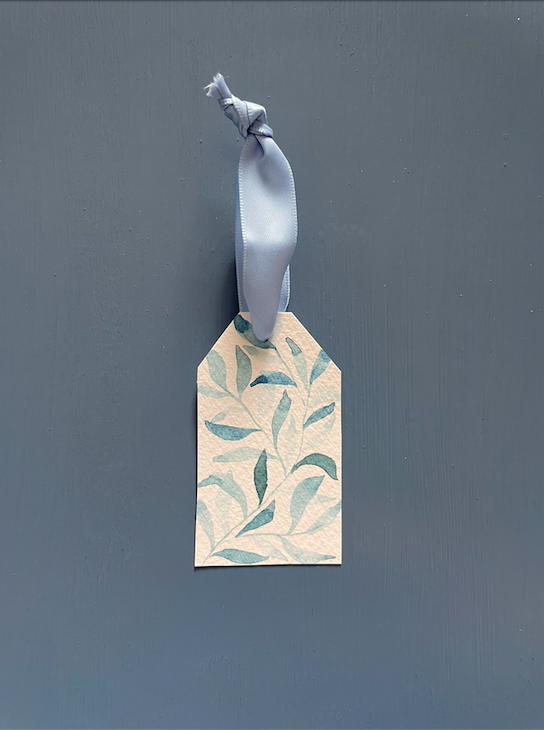 Gift tag blue foliage